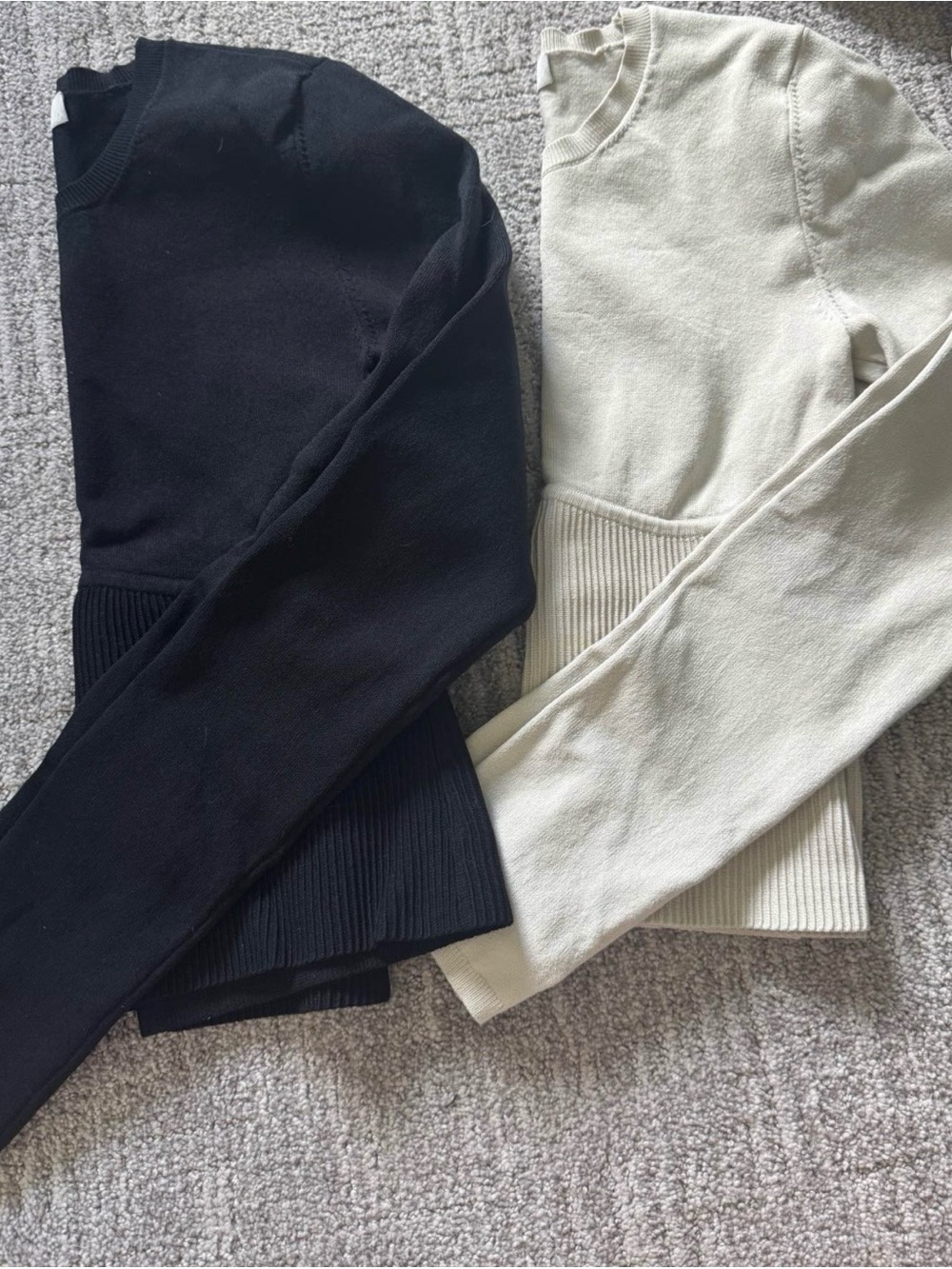 Babaton  Ribbed Crewneck Sweaters  Black & Cream